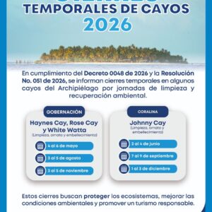 Anuncian cierres temporales de cayos en San Andrés durante 2026 por jornadas de limpieza