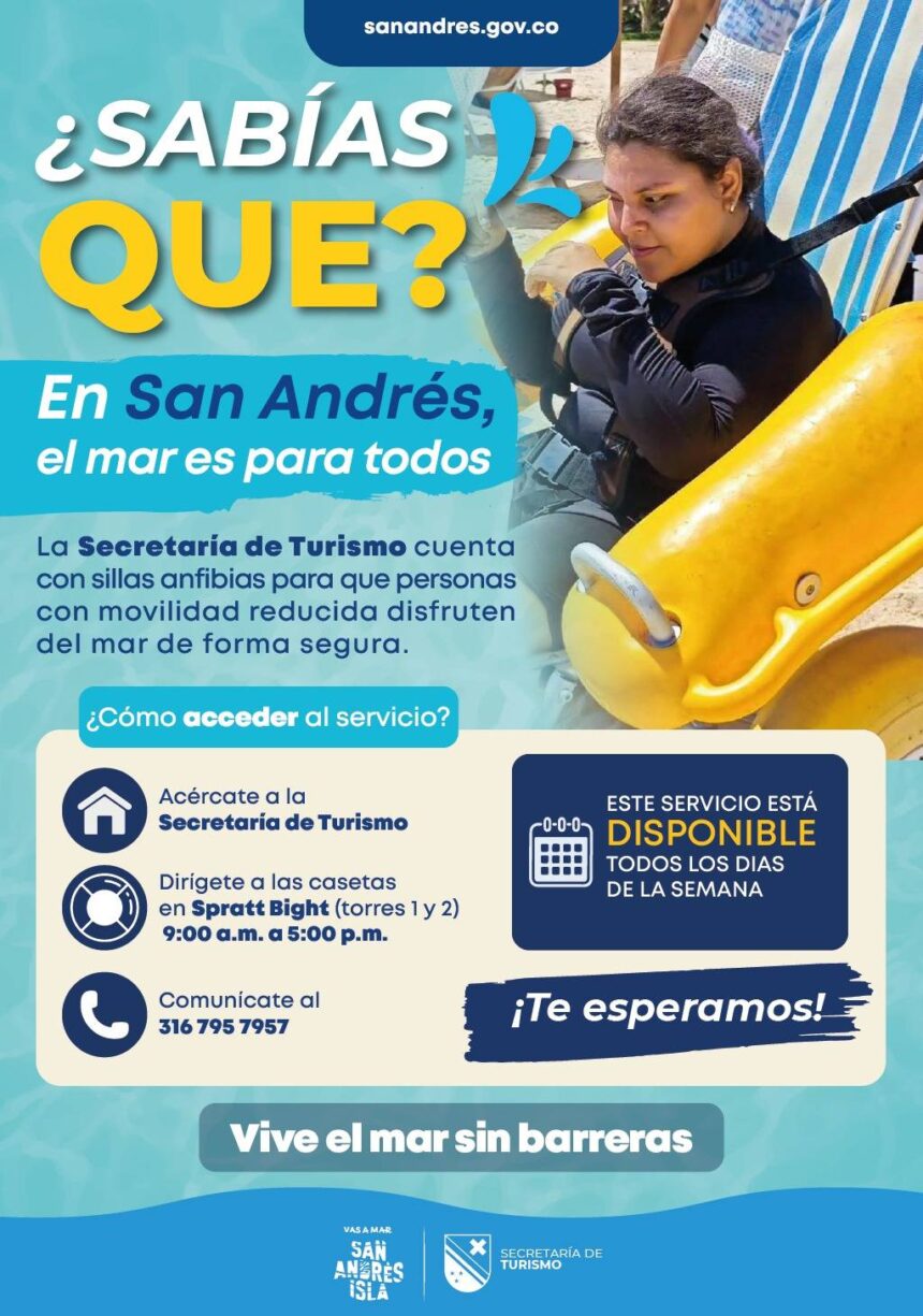 San Andrés fortalece el turismo inclusivo con acceso al mar para personas con movilidad reducida